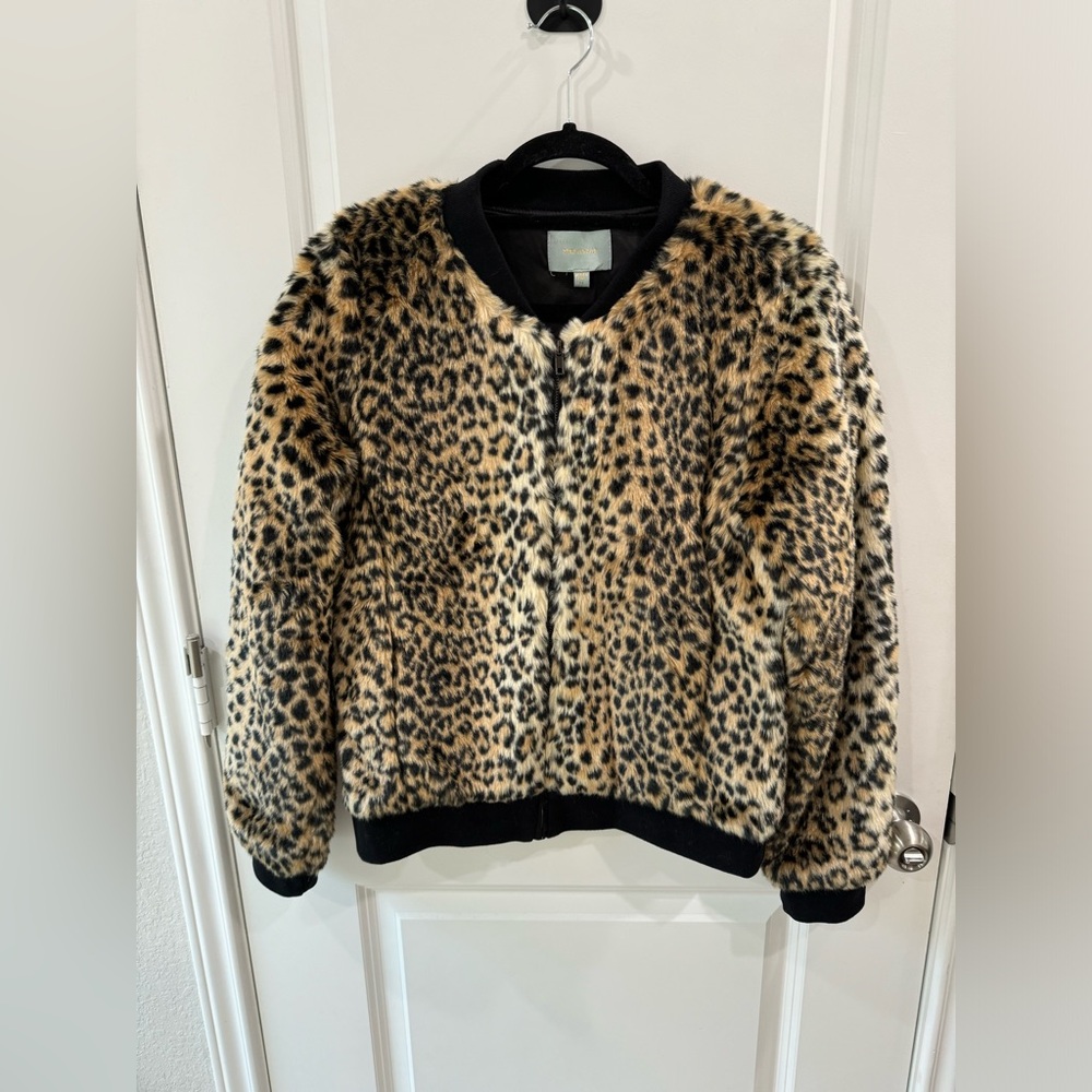 The Skies Are Blue by Anthropologie - Leopard Bomber Jacket